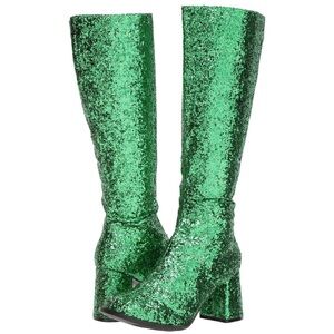 Green Shimmery  Mardi Gras glitter Boot Size 10
